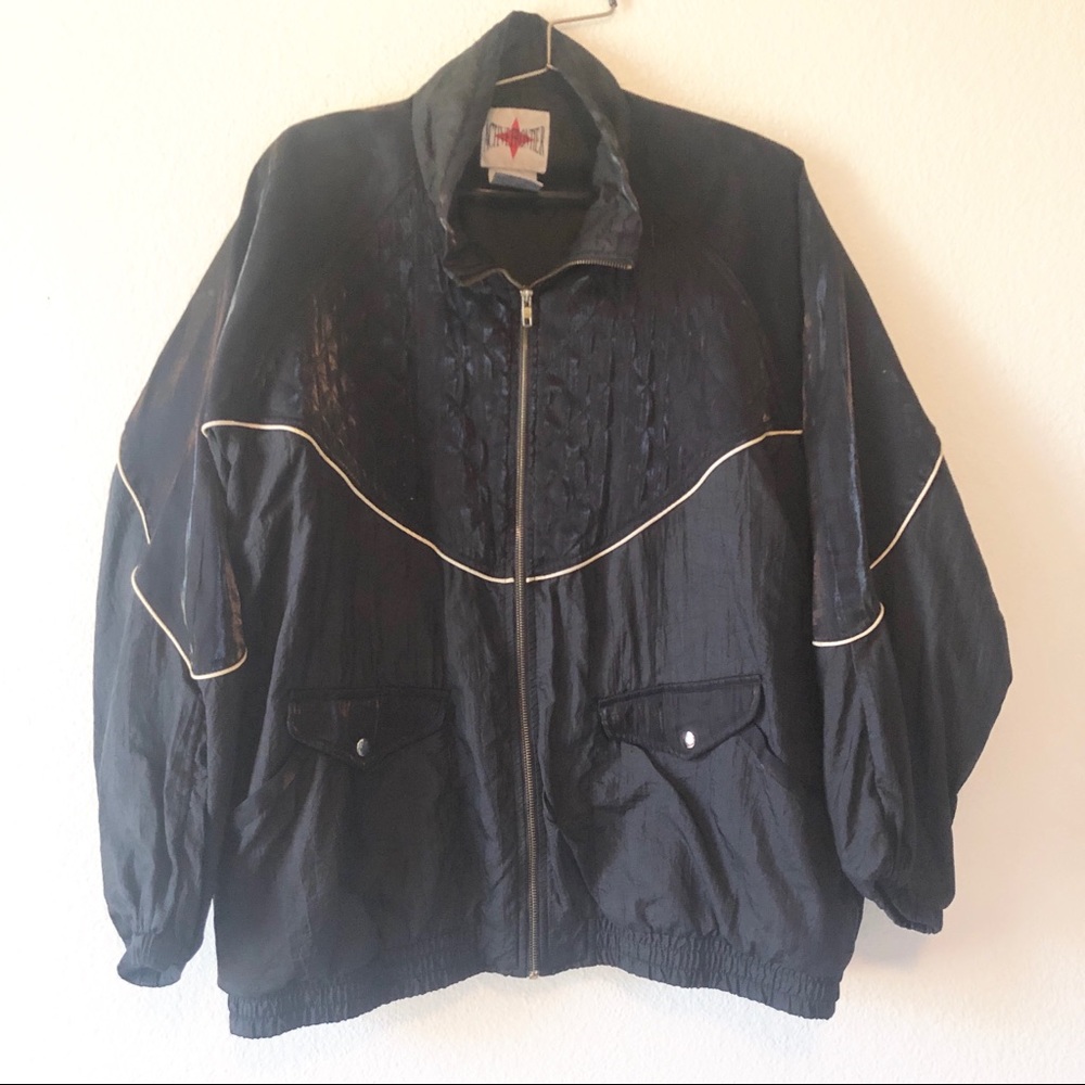 Vintage Iridescent Windbreaker Jacket Front Zip